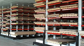 Mobile cantilever racking system